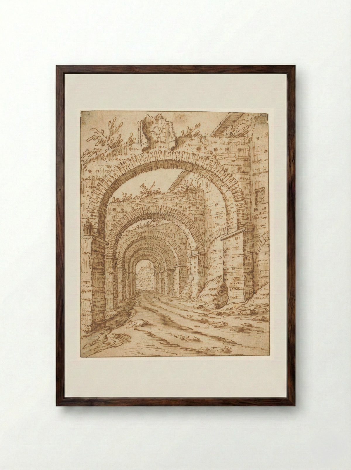 De Clivus Scauri te Rome - Tobias Verhaecht - Framed Print Dark Wood