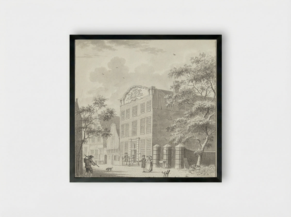 De Doelen te Monnikendam - Isaac Ouwater - Framed Print Black