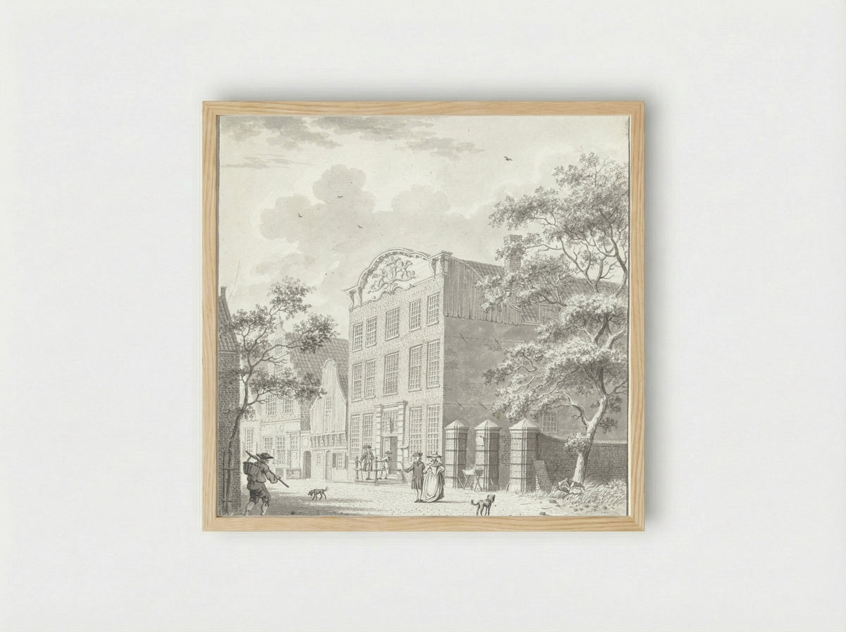 De Doelen te Monnikendam - Isaac Ouwater - Framed Print Wood