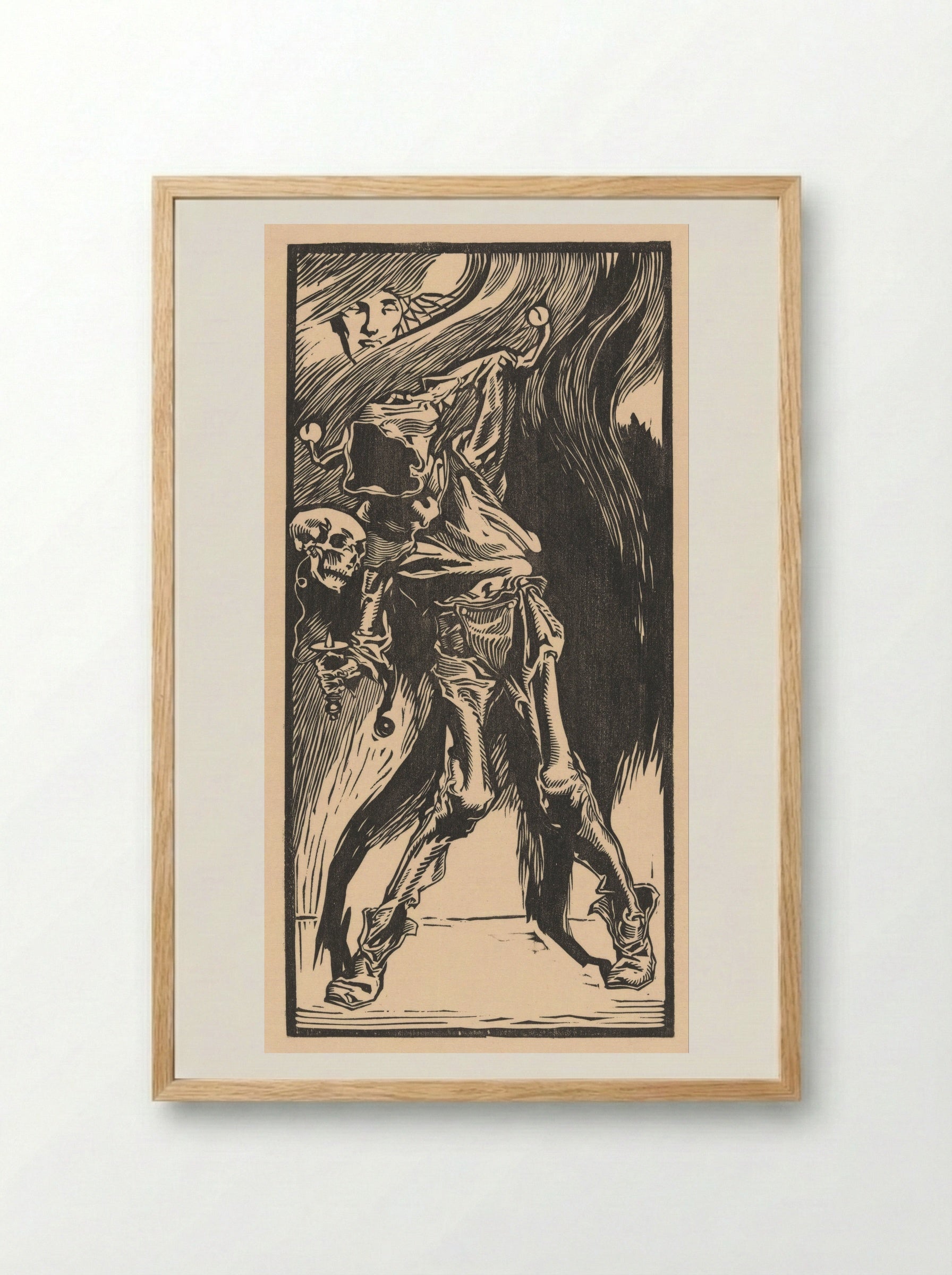 De Dood als harlekijn, bilboquet spelend - Johannes Josephus Aarts - Framed Print Wood