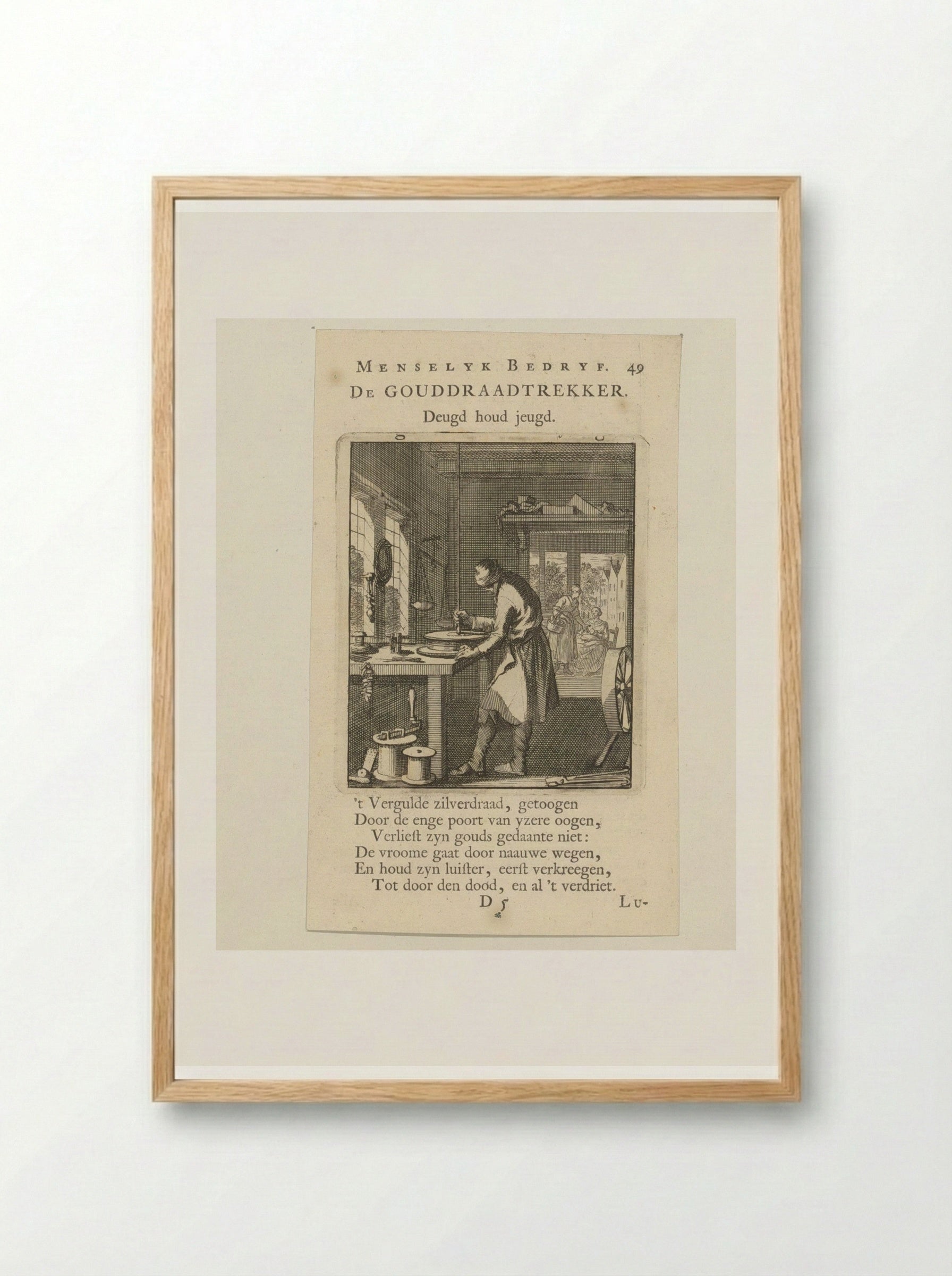 De Gouddraadtrekker - Cornelis van der Sys - Framed Print Wood