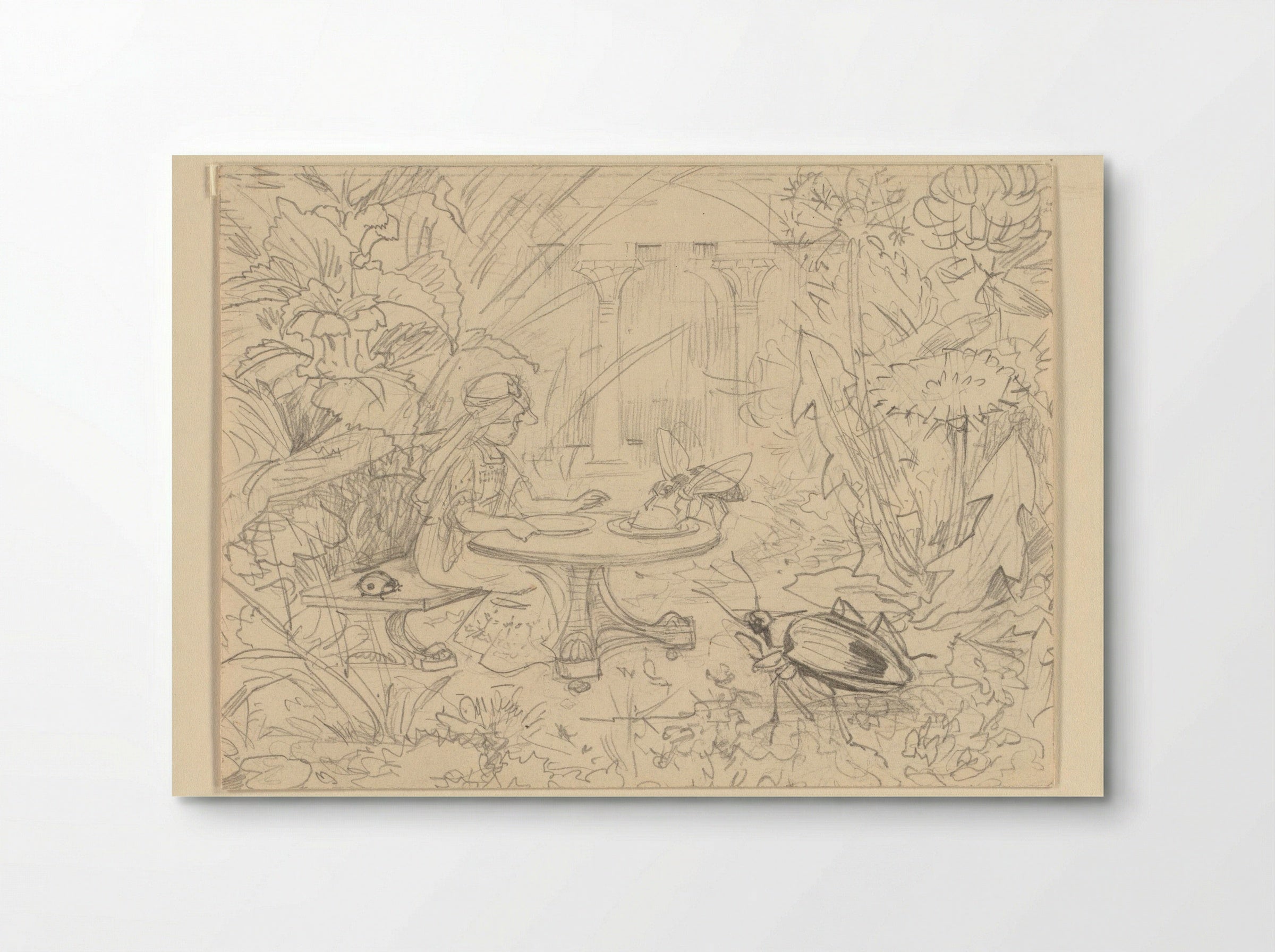 De Grasprinses aan een tafel met insecten - Edzard Koning - Poster