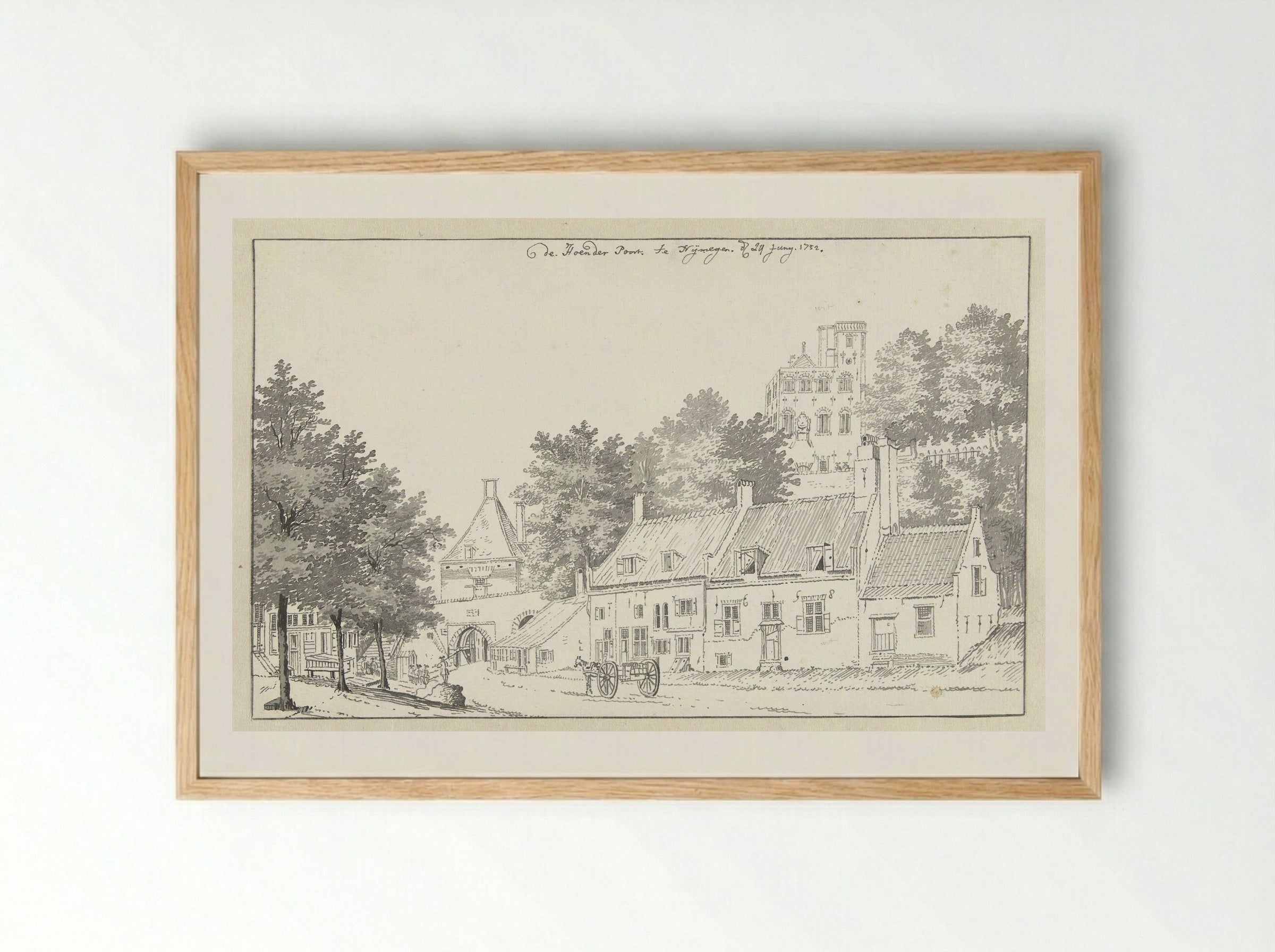 De Hoenderpoort te Nijmegen - Jan de Beijer - Framed Print Wood