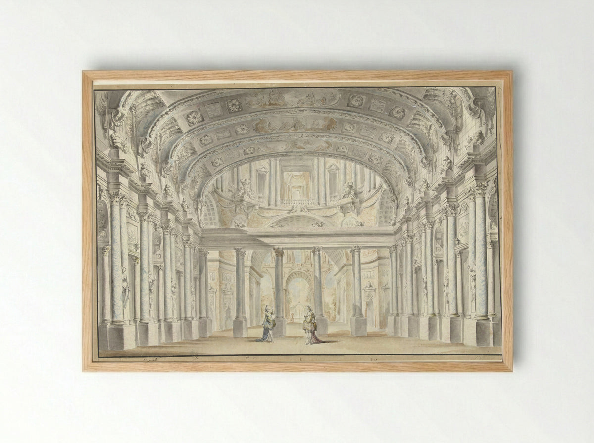 De Hofzaal - Georges François Blondel - Framed Print Wood