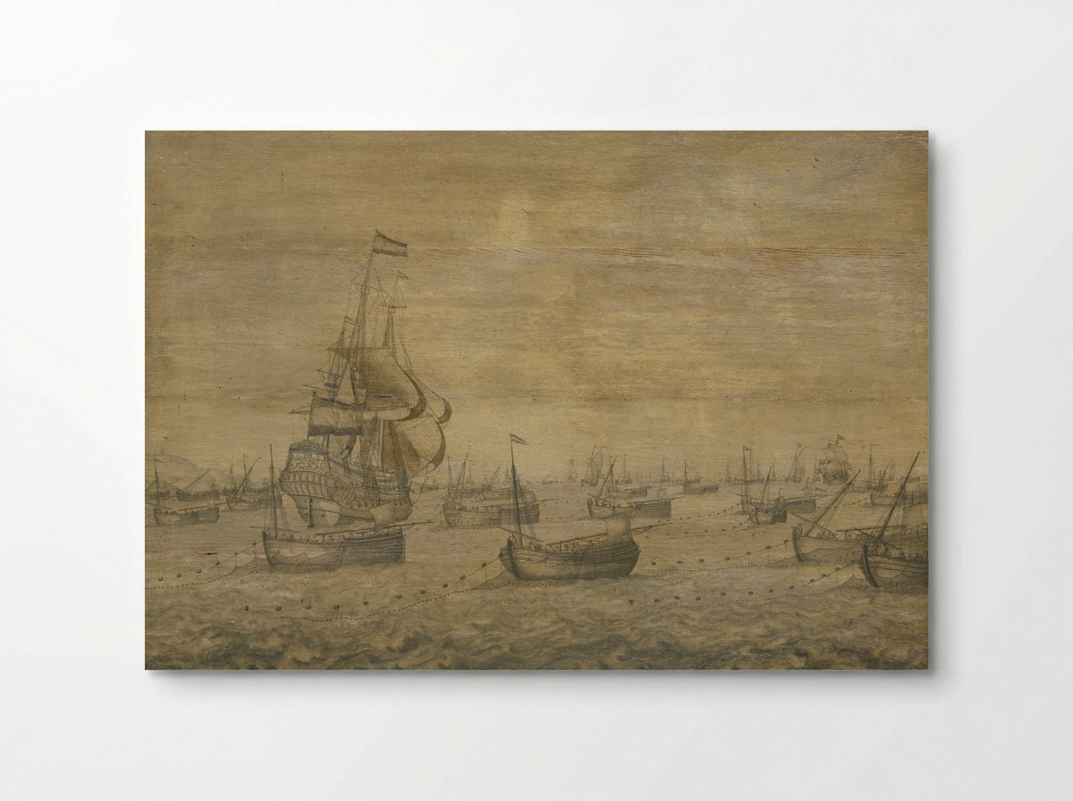 De Hollandse haringvloot aan de vleet - Pieter Vogelaer - Poster