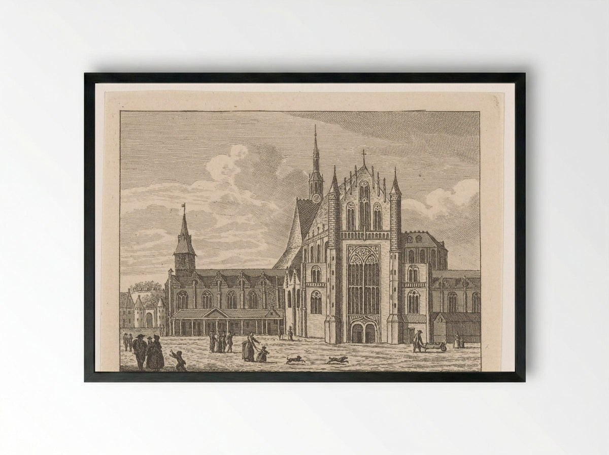 De Hooglandsche kerk te Leiden - Carel Frederik Bendorp (I) - Framed Print Black