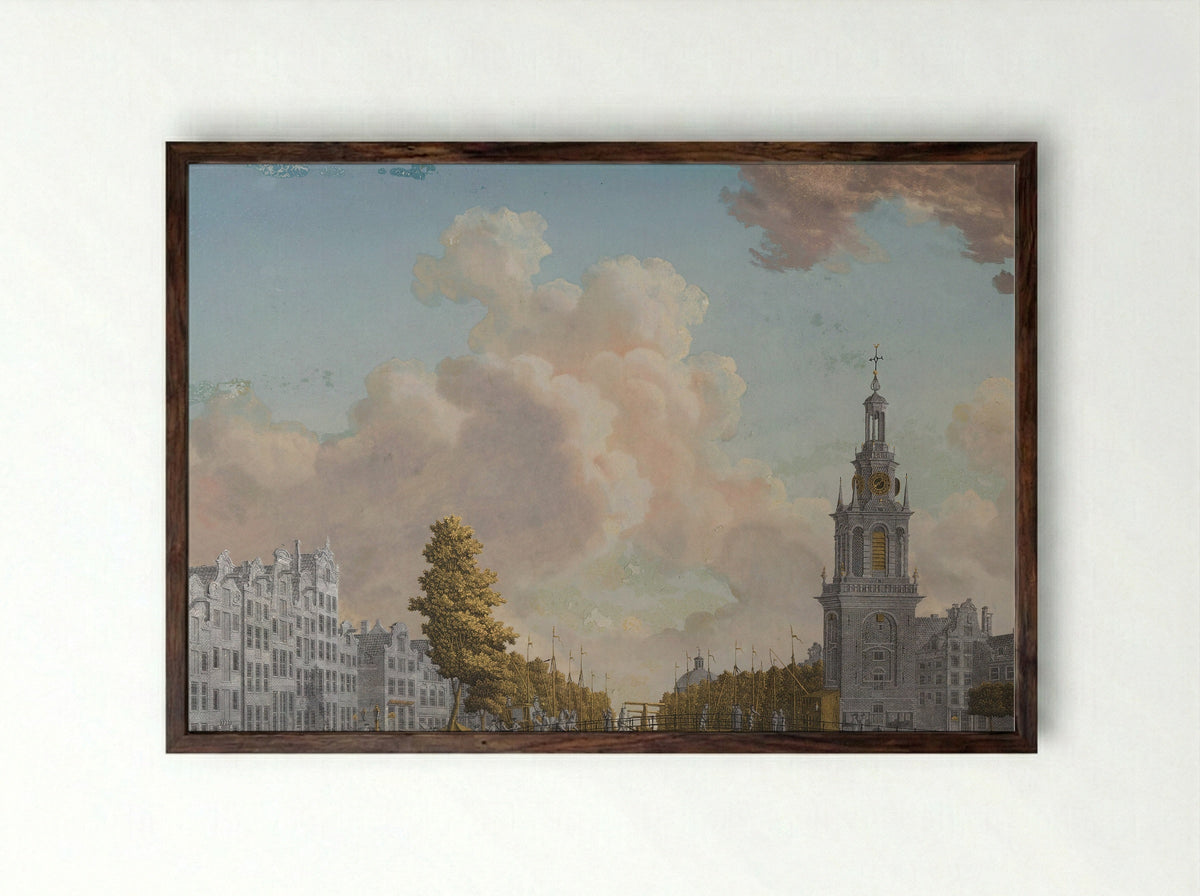 De Jan Roodenpoortstoren te Amsterdam - Jonas Zeuner - Framed Print Dark Wood