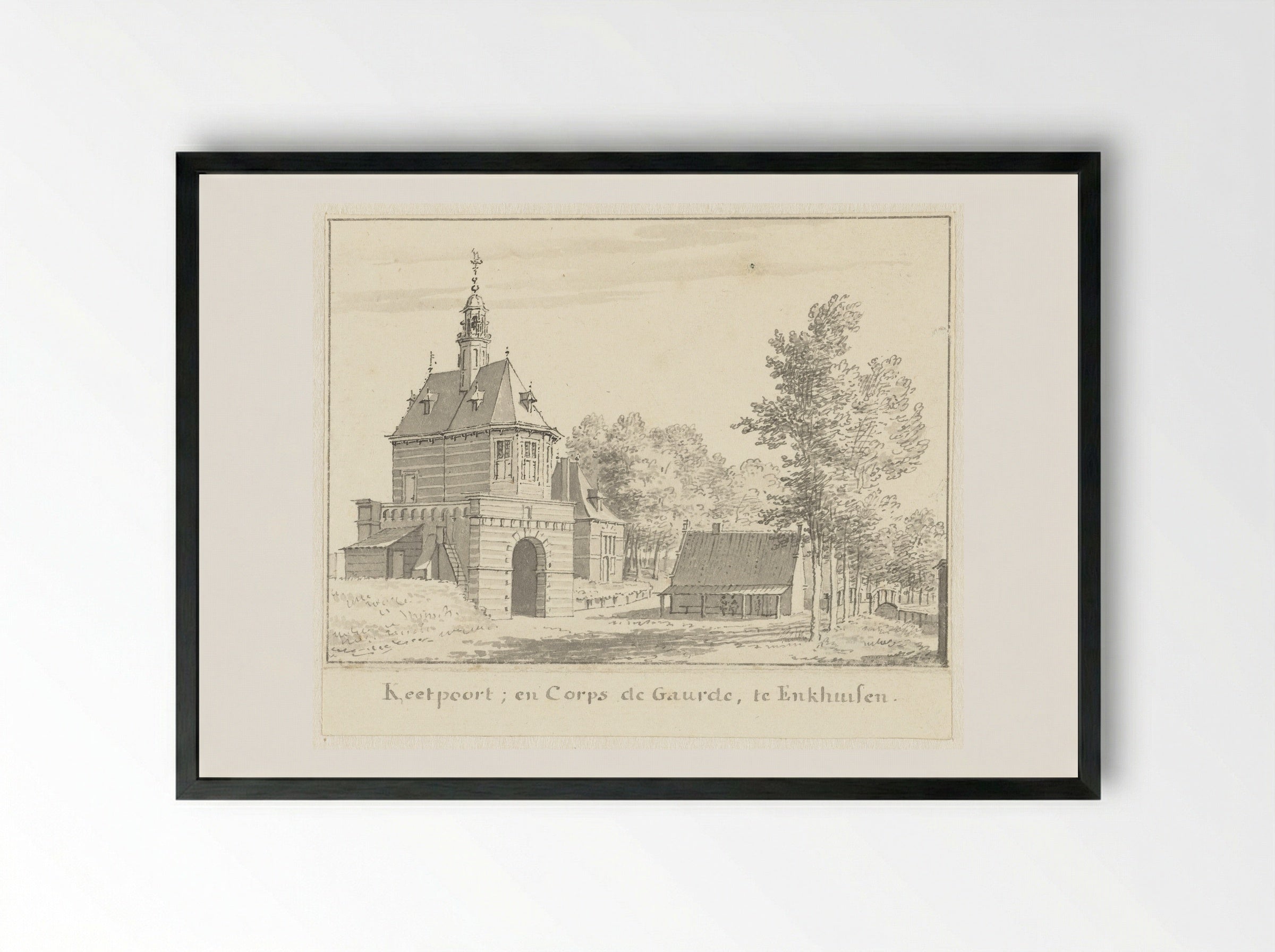 De Keetpoort te Enkhuizen - Cornelis Pronk - Framed Print Black
