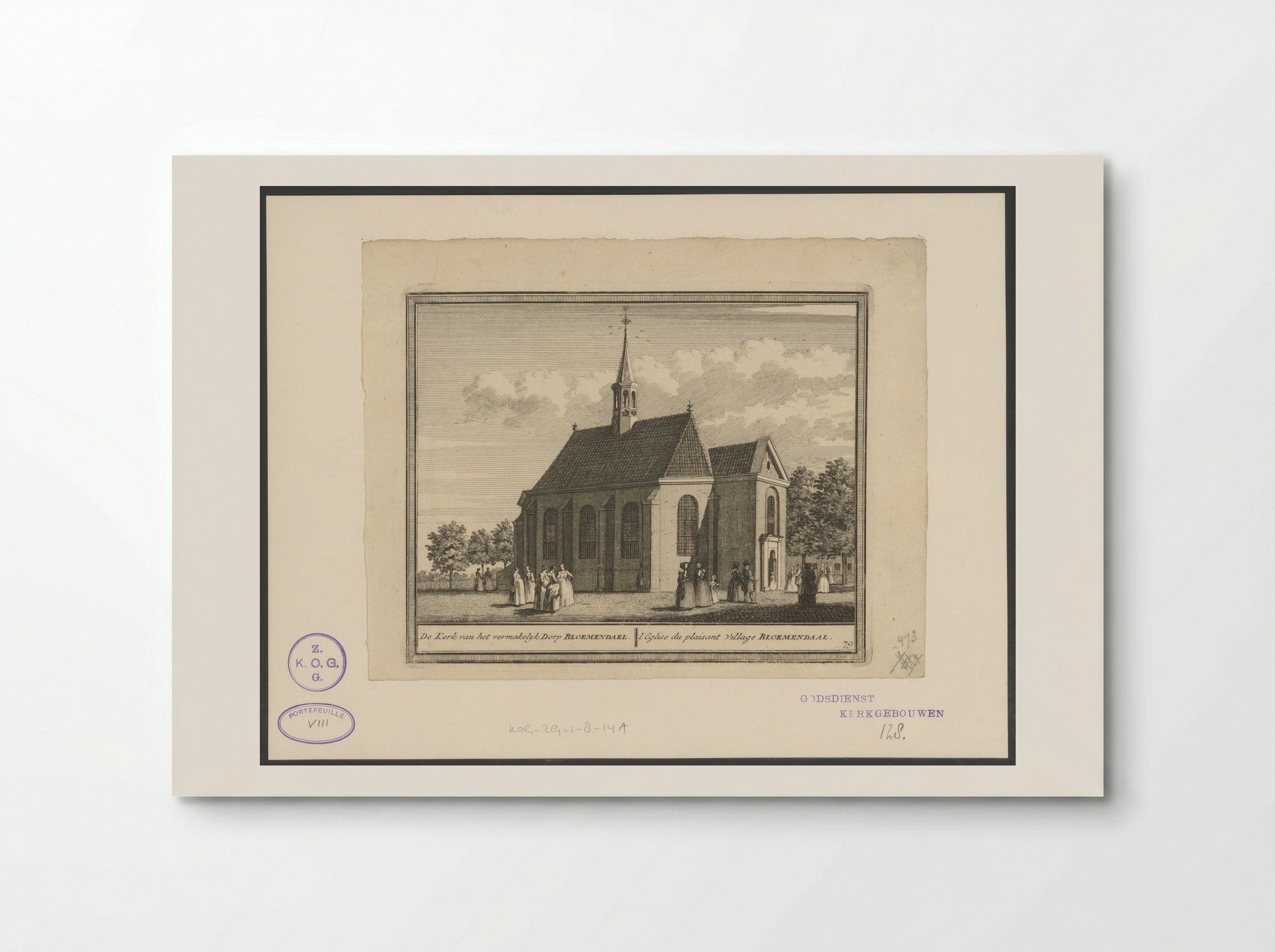 De Kerk van het vermakelyk Dorp Bloemendael - Hendrik de Leth - Poster