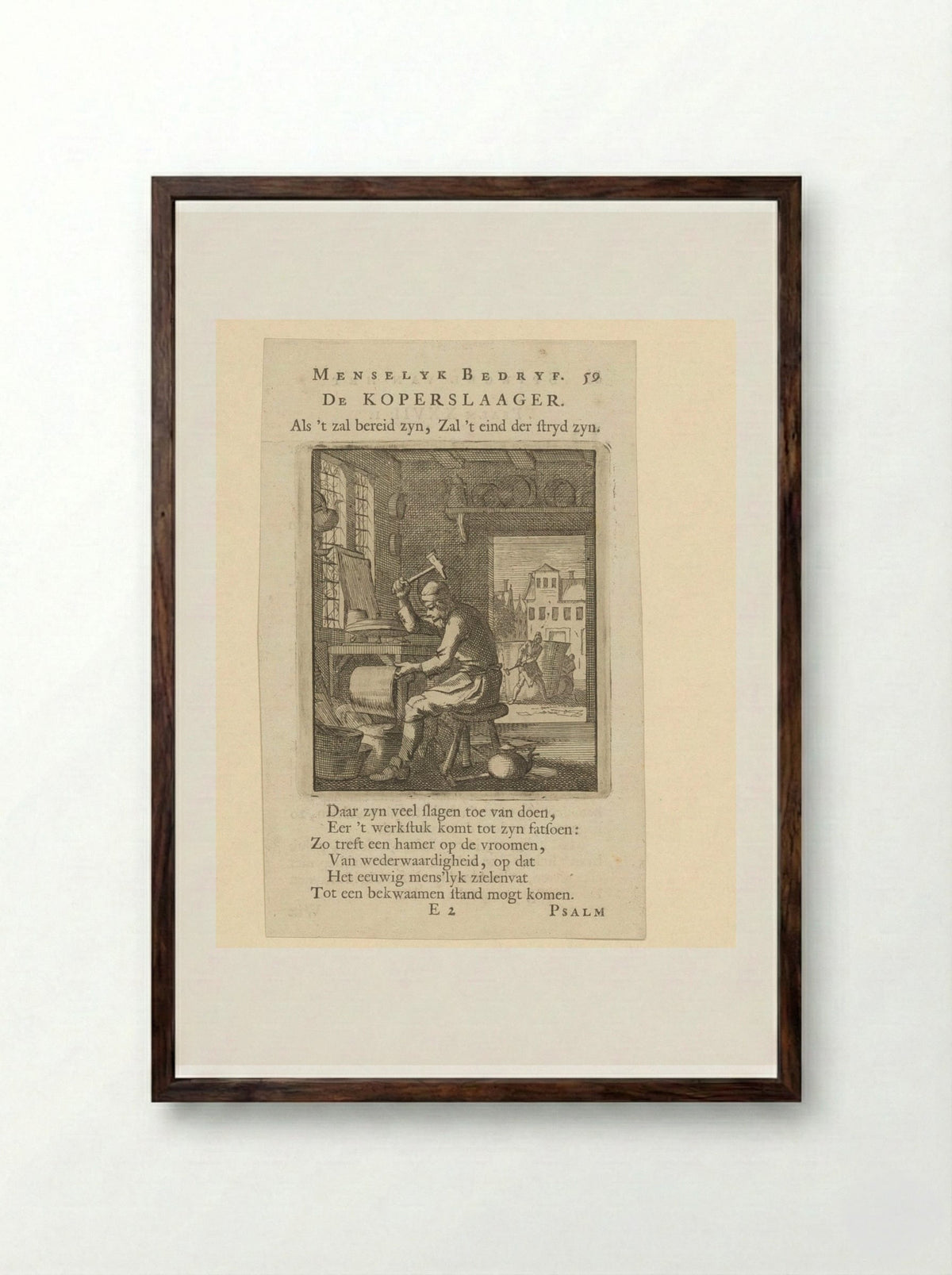 De Koperslager - Cornelis van der Sys - Framed Print Dark Wood