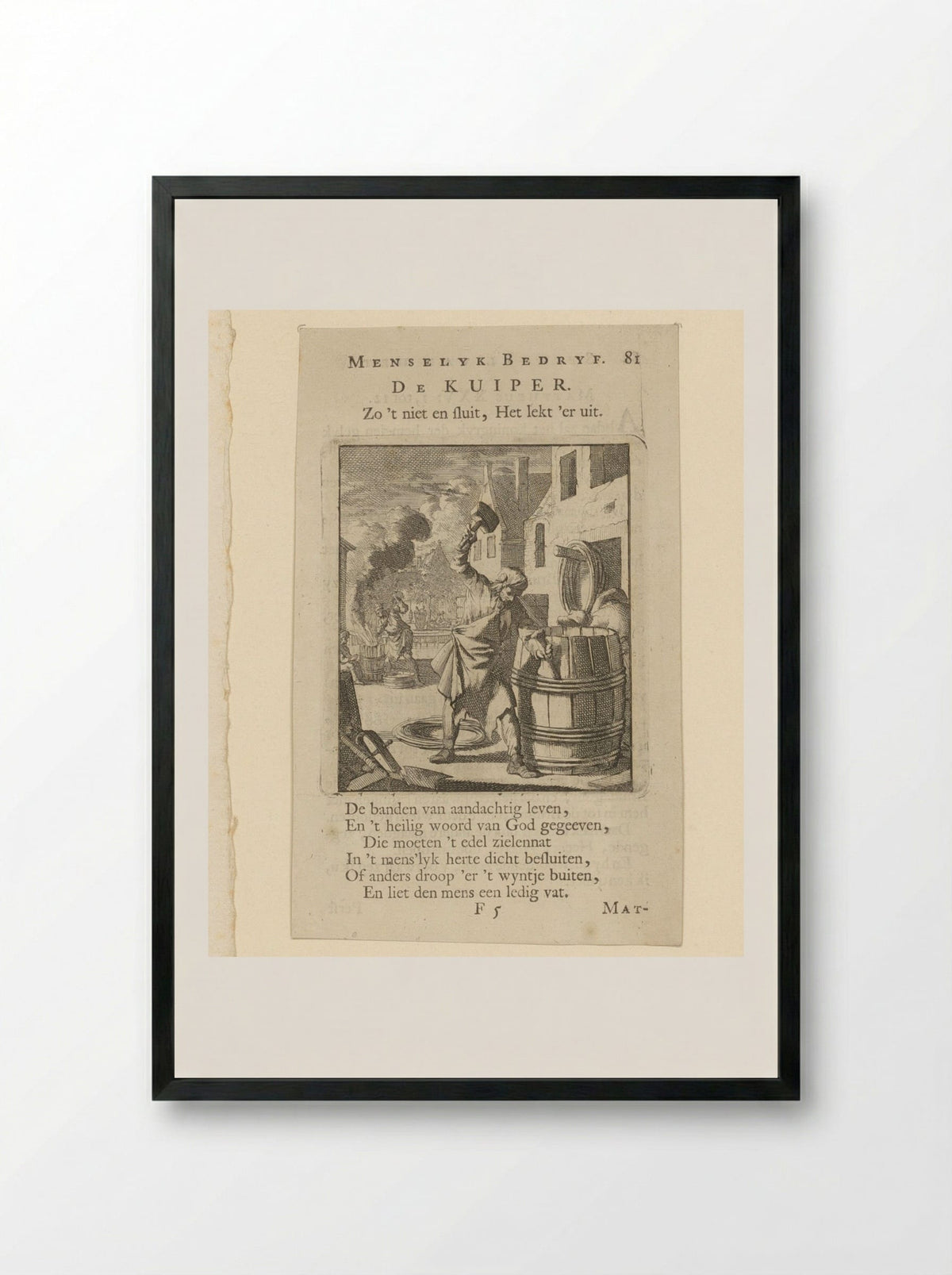 De Kuiper - Cornelis van der Sys - Framed Print Black