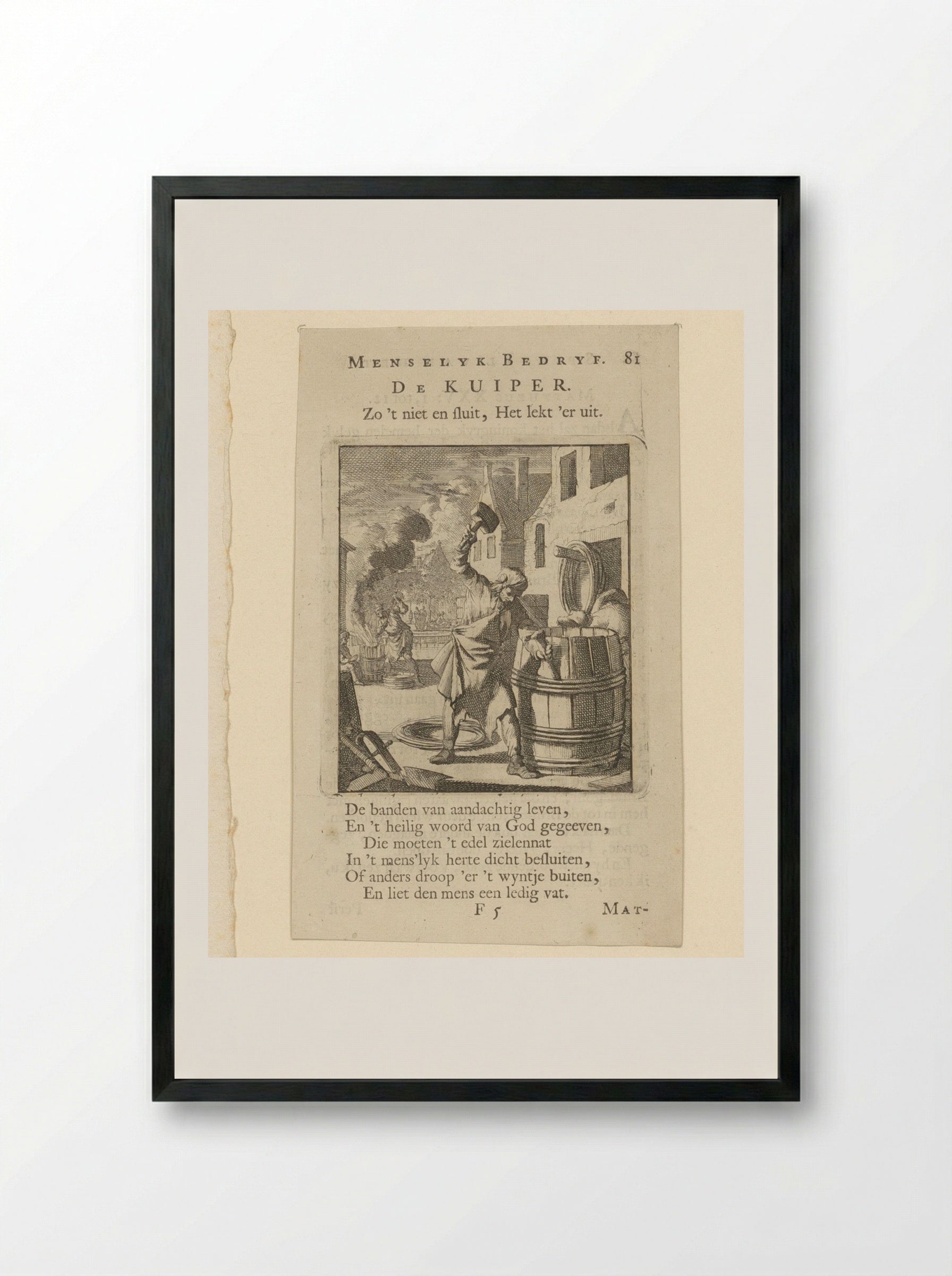 De Kuiper - Cornelis van der Sys - Framed Print Black