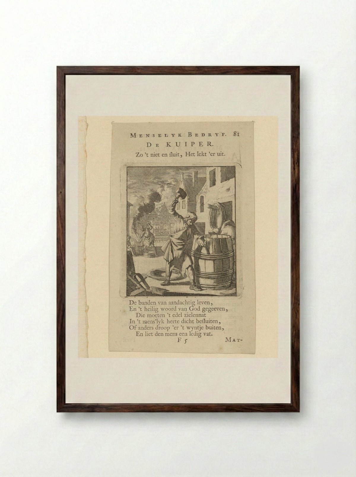 De Kuiper - Cornelis van der Sys - Framed Print Dark Wood