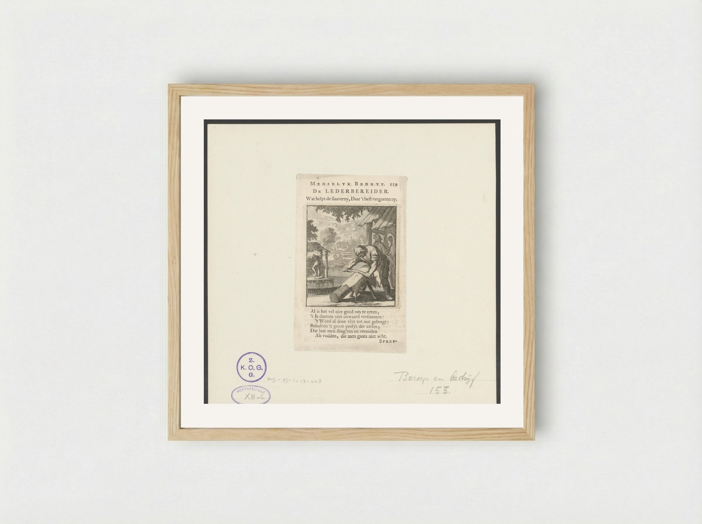 De Lederbereider (The Leather Tanner) - Cornelis van der Sys - Framed Print Wood