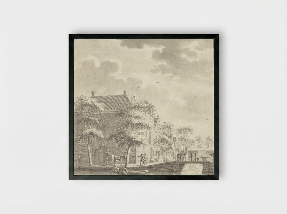 De Lutherse kerk te Alkmaar - Isaac Ouwater - Framed Print Black