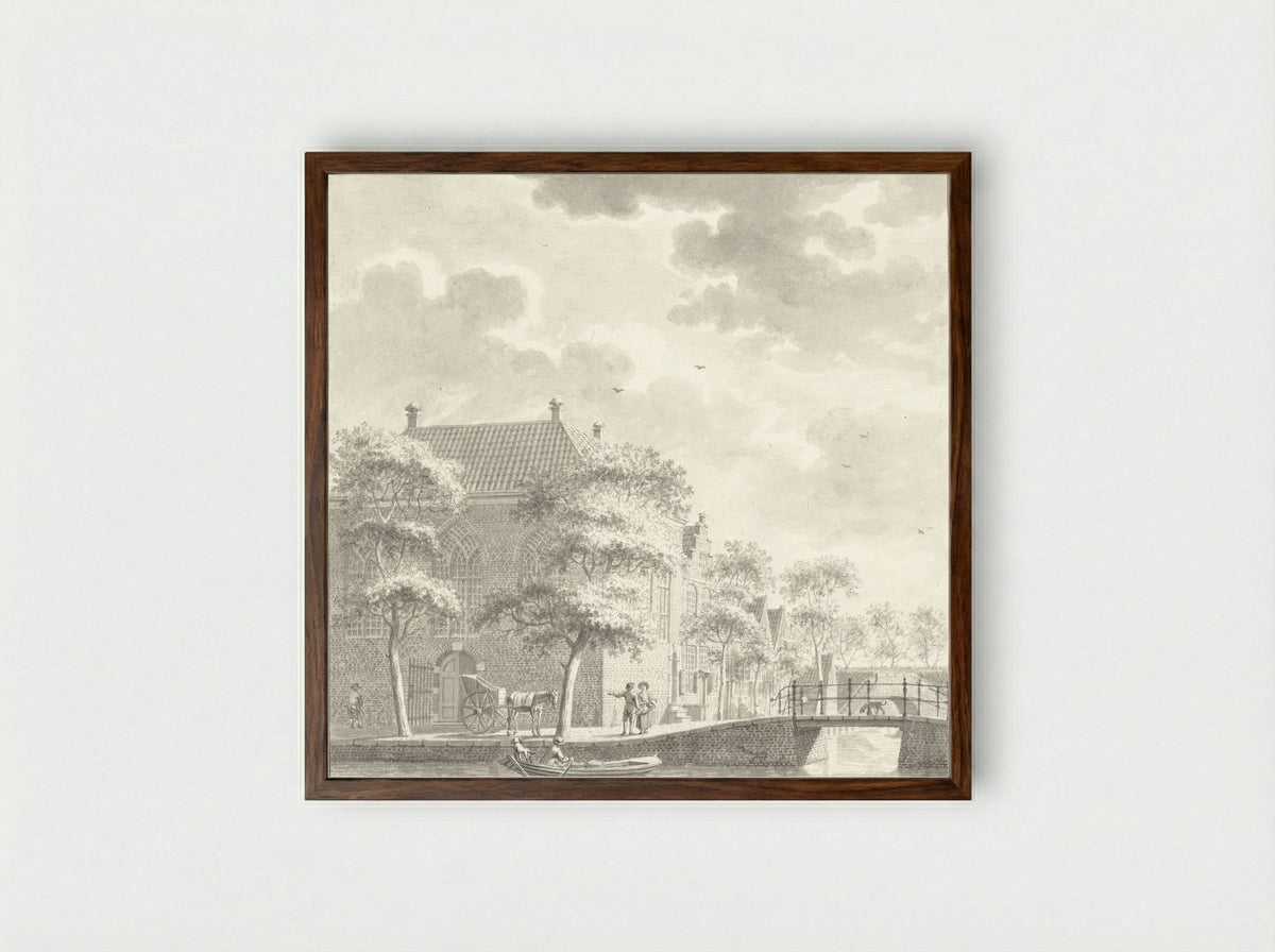 De Lutherse kerk te Alkmaar - Isaac Ouwater - Framed Print Dark Wood