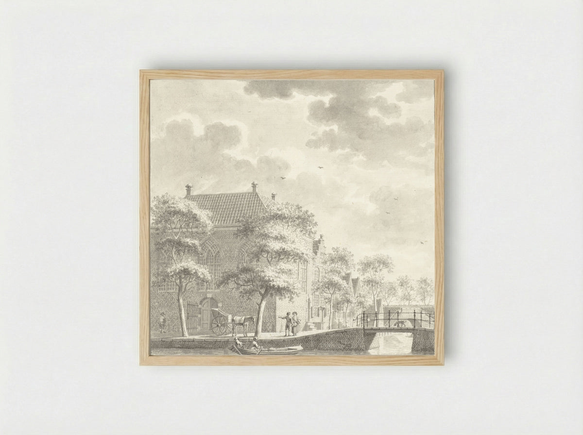 De Lutherse kerk te Alkmaar - Isaac Ouwater - Framed Print Wood