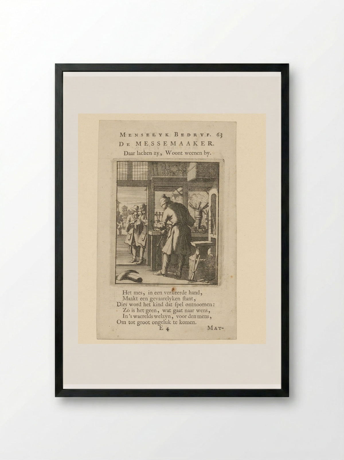 De Messemaaker - Cornelis van der Sys - Framed Print Black