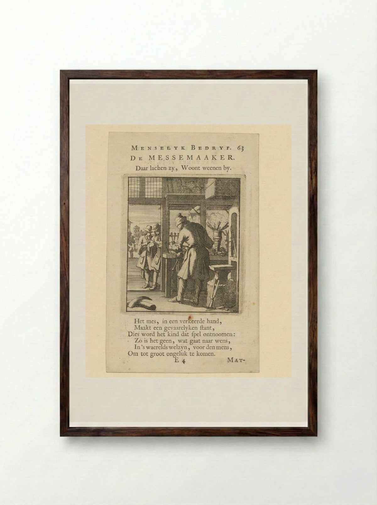De Messemaaker - Cornelis van der Sys - Framed Print Dark Wood
