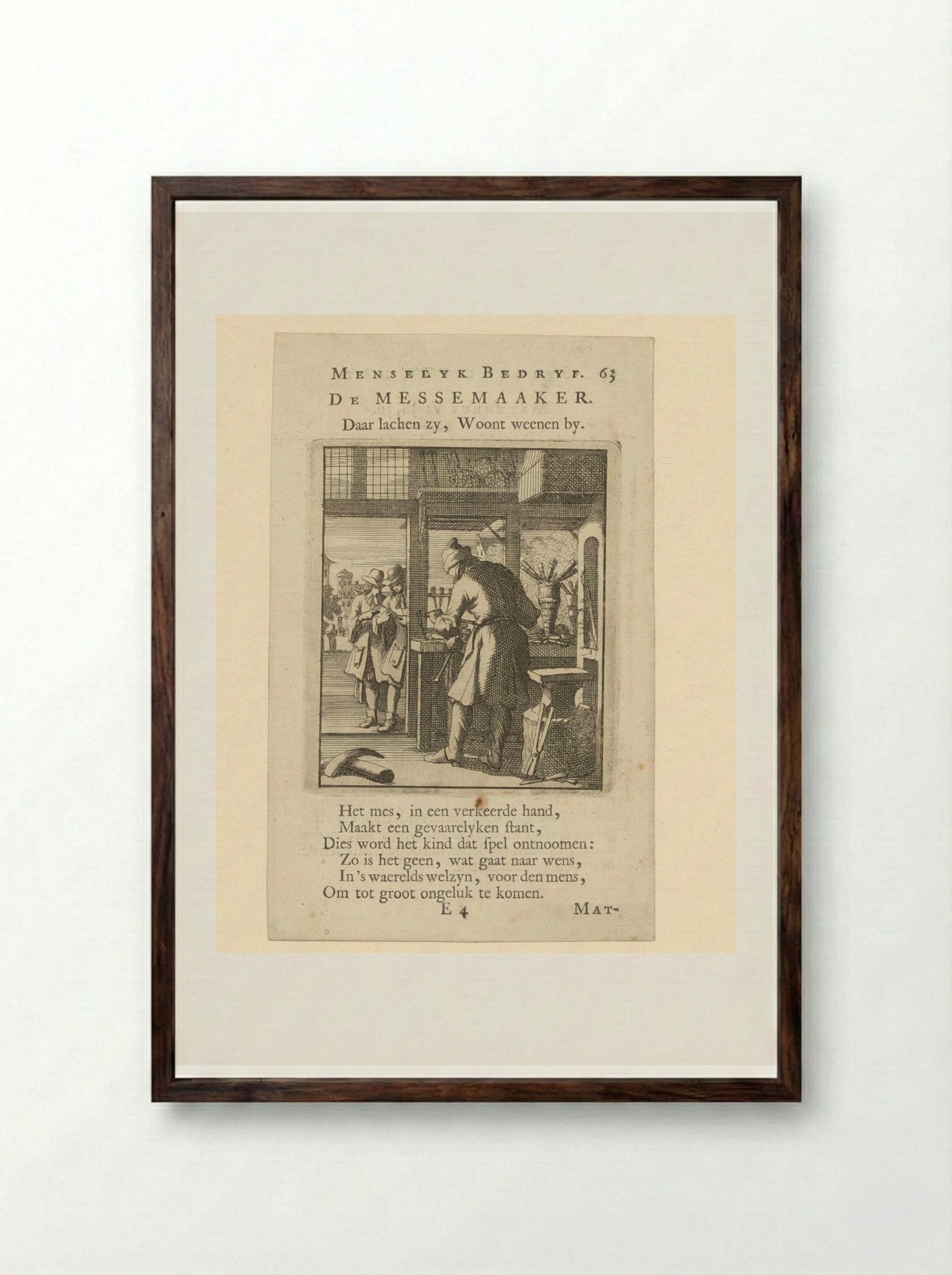 De Messemaaker - Cornelis van der Sys - Framed Print Dark Wood