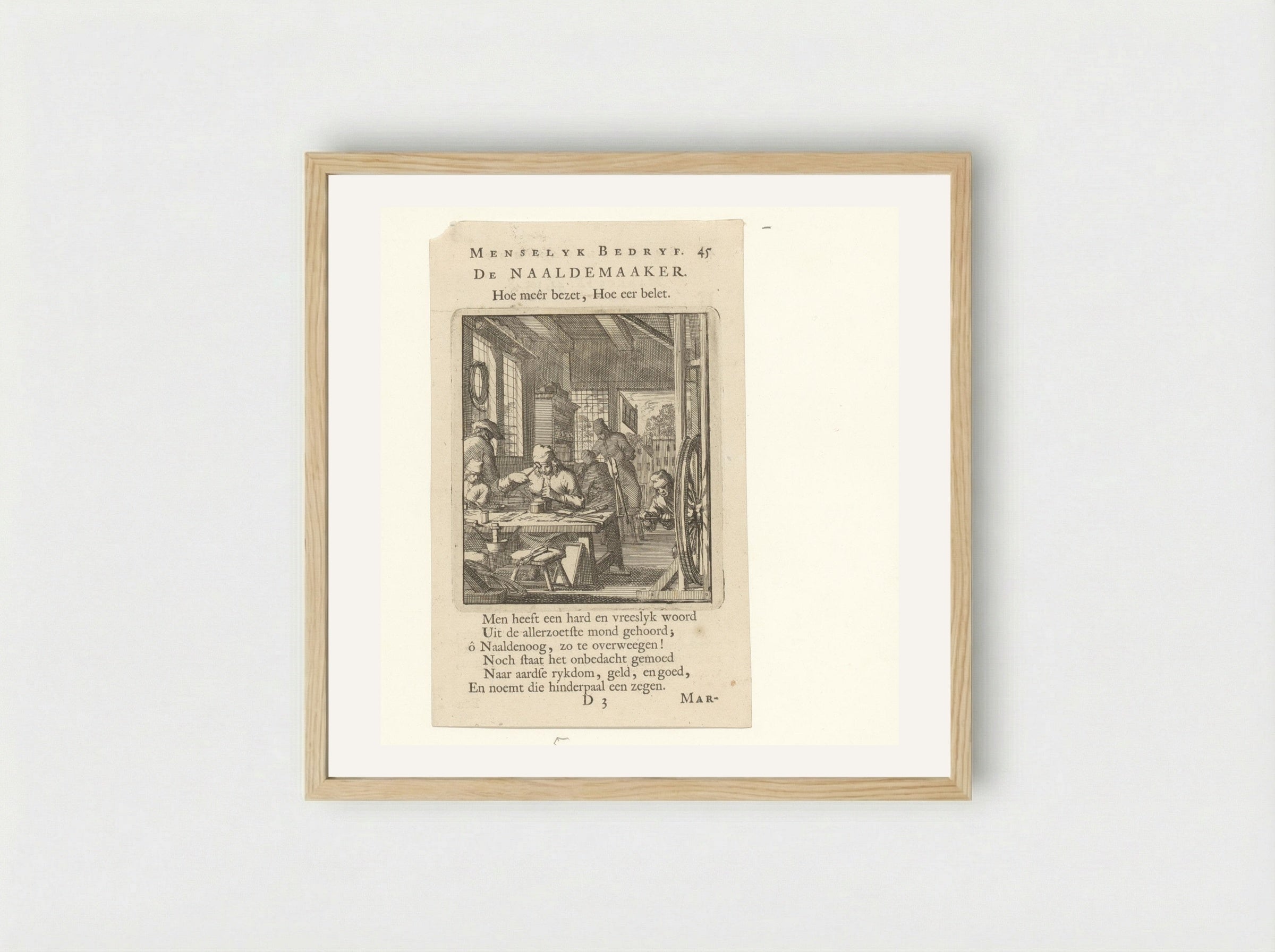 De Naaldemaaker (The Needle Maker) - Cornelis van der Sys - Framed Print Wood