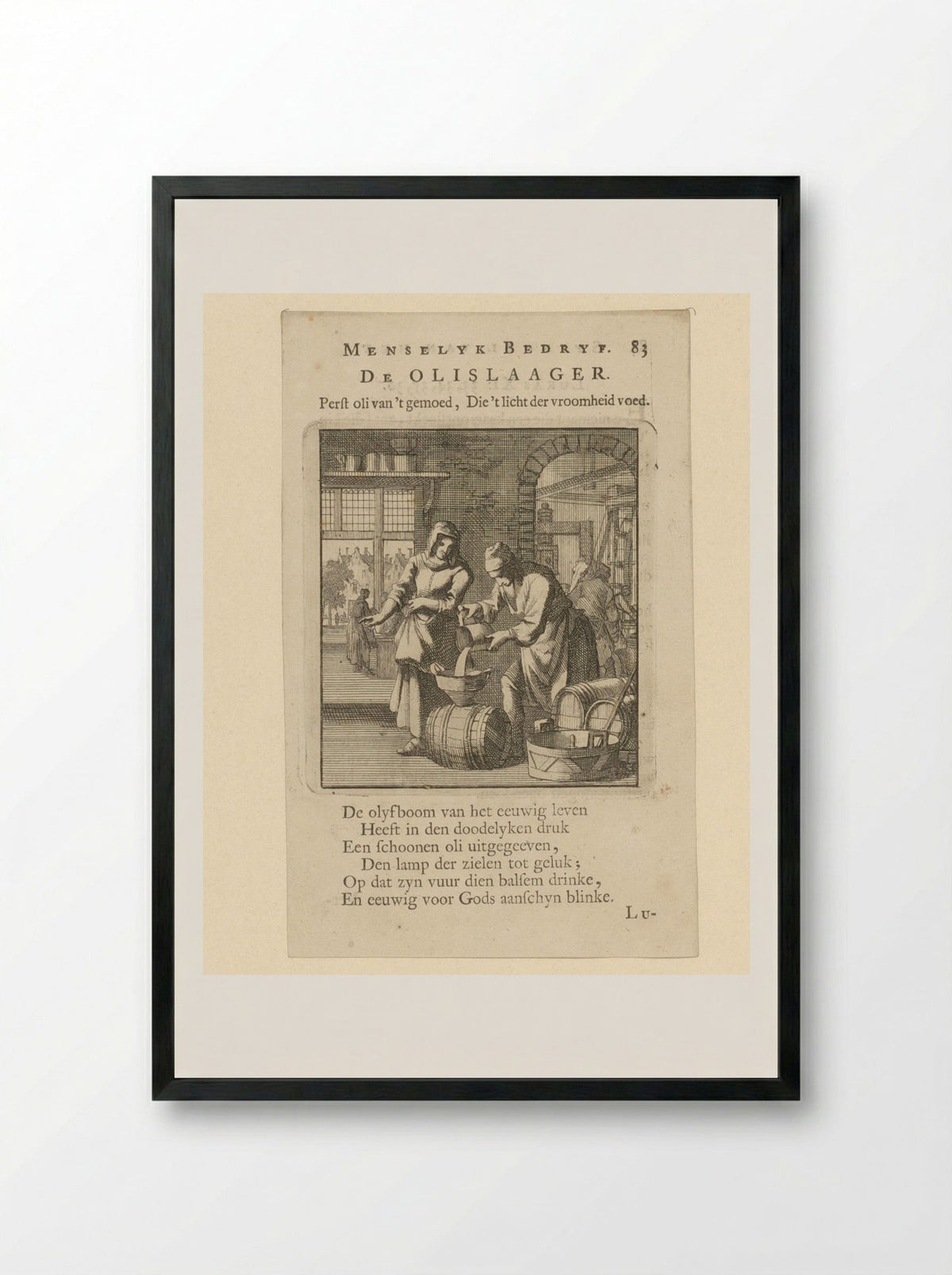 De Olislaager - Jan Luyken - Framed Print Black