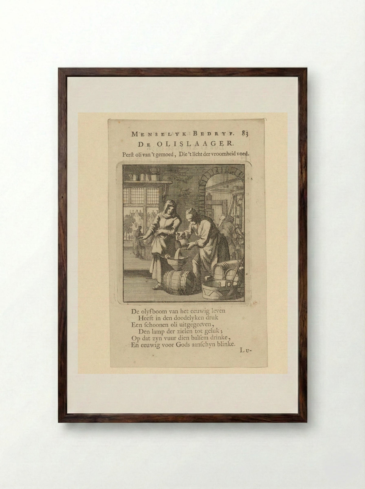 De Olislaager - Jan Luyken - Framed Print Dark Wood