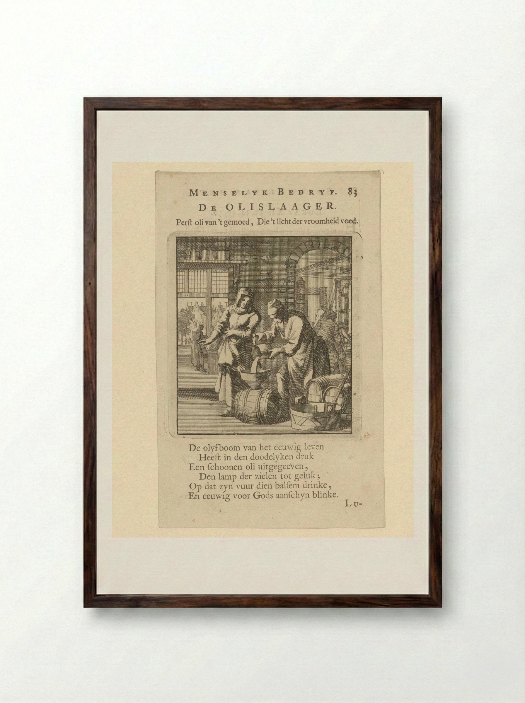 De Olislaager - Jan Luyken - Framed Print Dark Wood