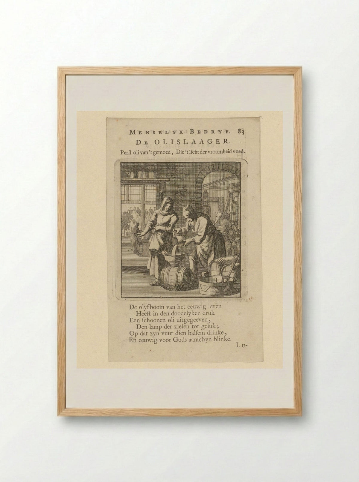 De Olislaager - Jan Luyken - Framed Print Wood