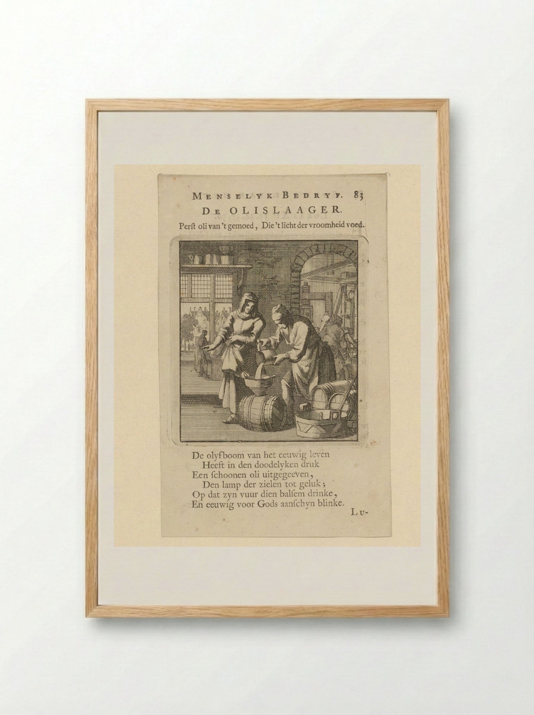 De Olislaager - Jan Luyken - Framed Print Wood