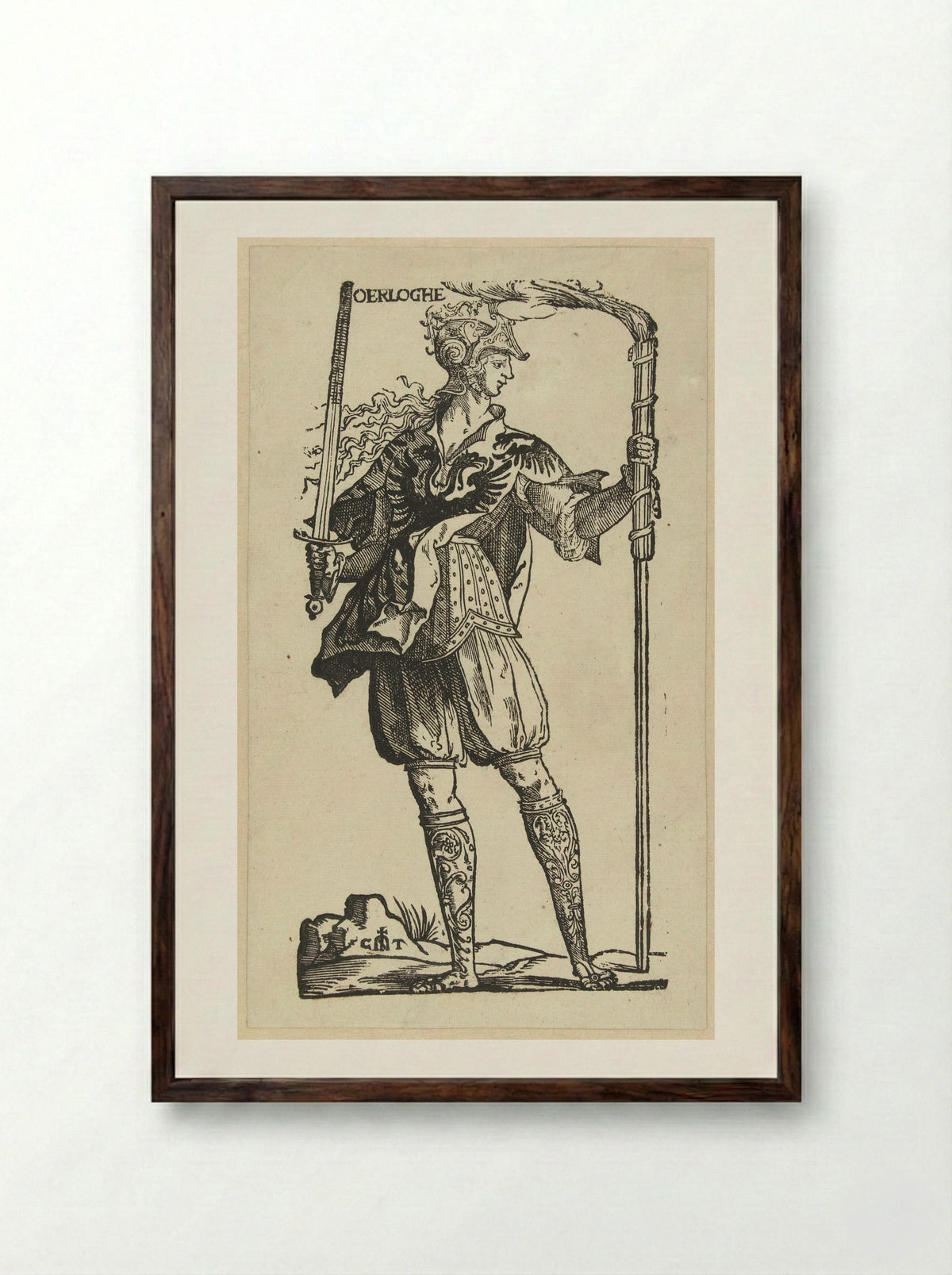 De Oorlog (War) - Jan Ewoutsz. - Framed Print Dark Wood