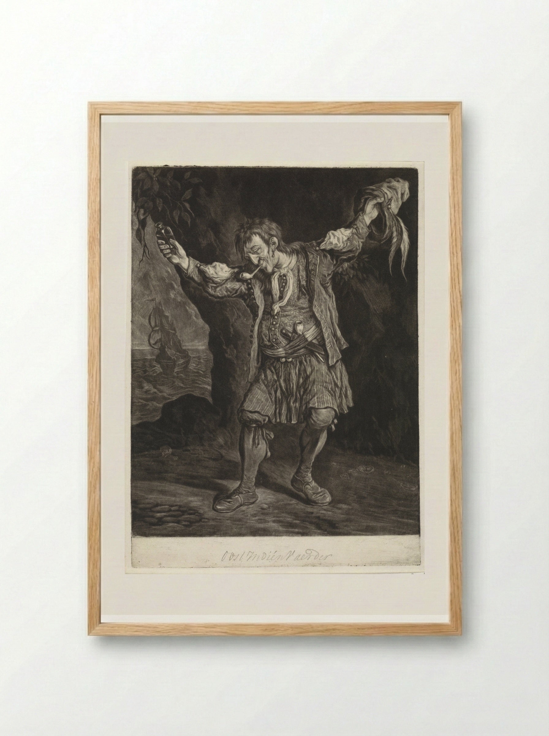 De Oost-Indiëvaarder - Cornelis Dusart - Framed Print Wood