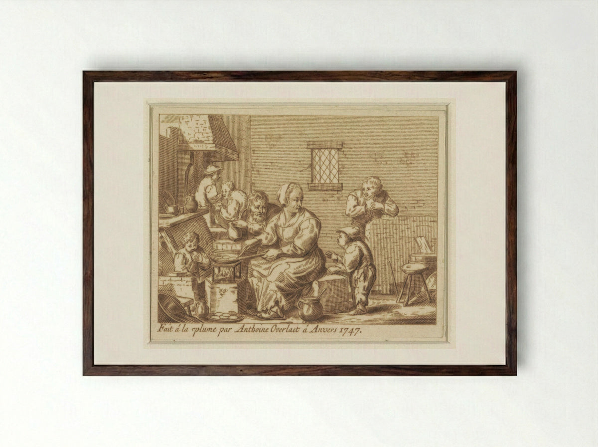 De Pannekoekenbakster - Antoon Overlaet - Framed Print Dark Wood