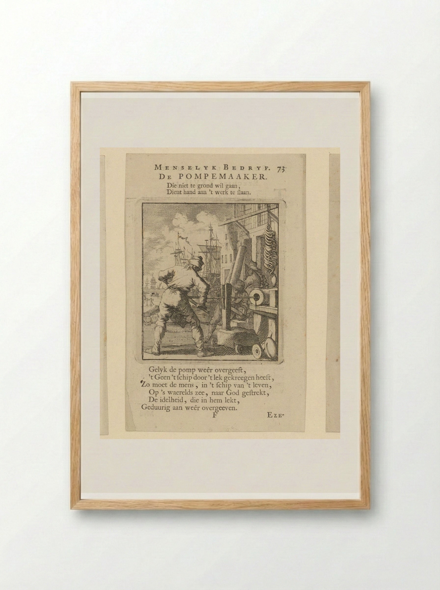 De Pompemaker - Cornelis van der Sys - Framed Print Wood