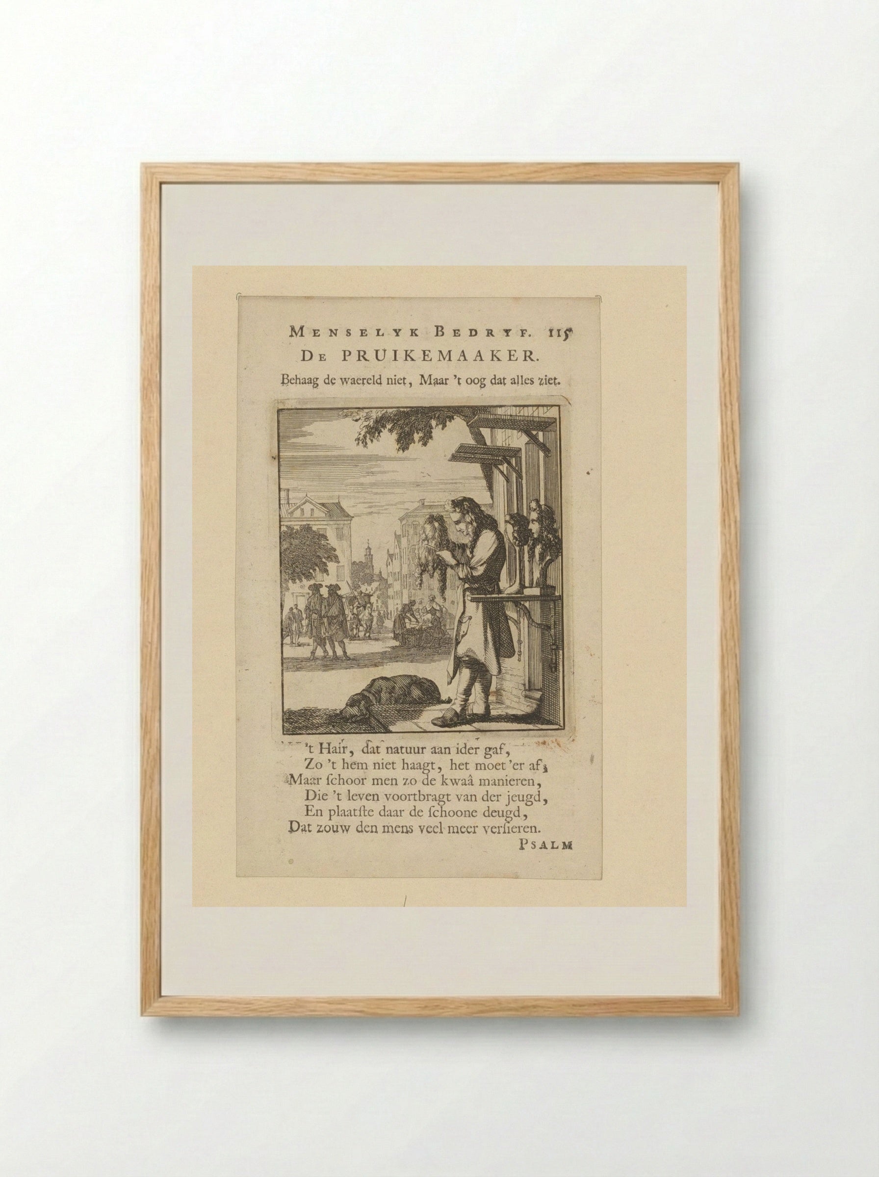 De Pruikemaaker (The Wigmaker) - Cornelis van der Sys - Framed Print Wood