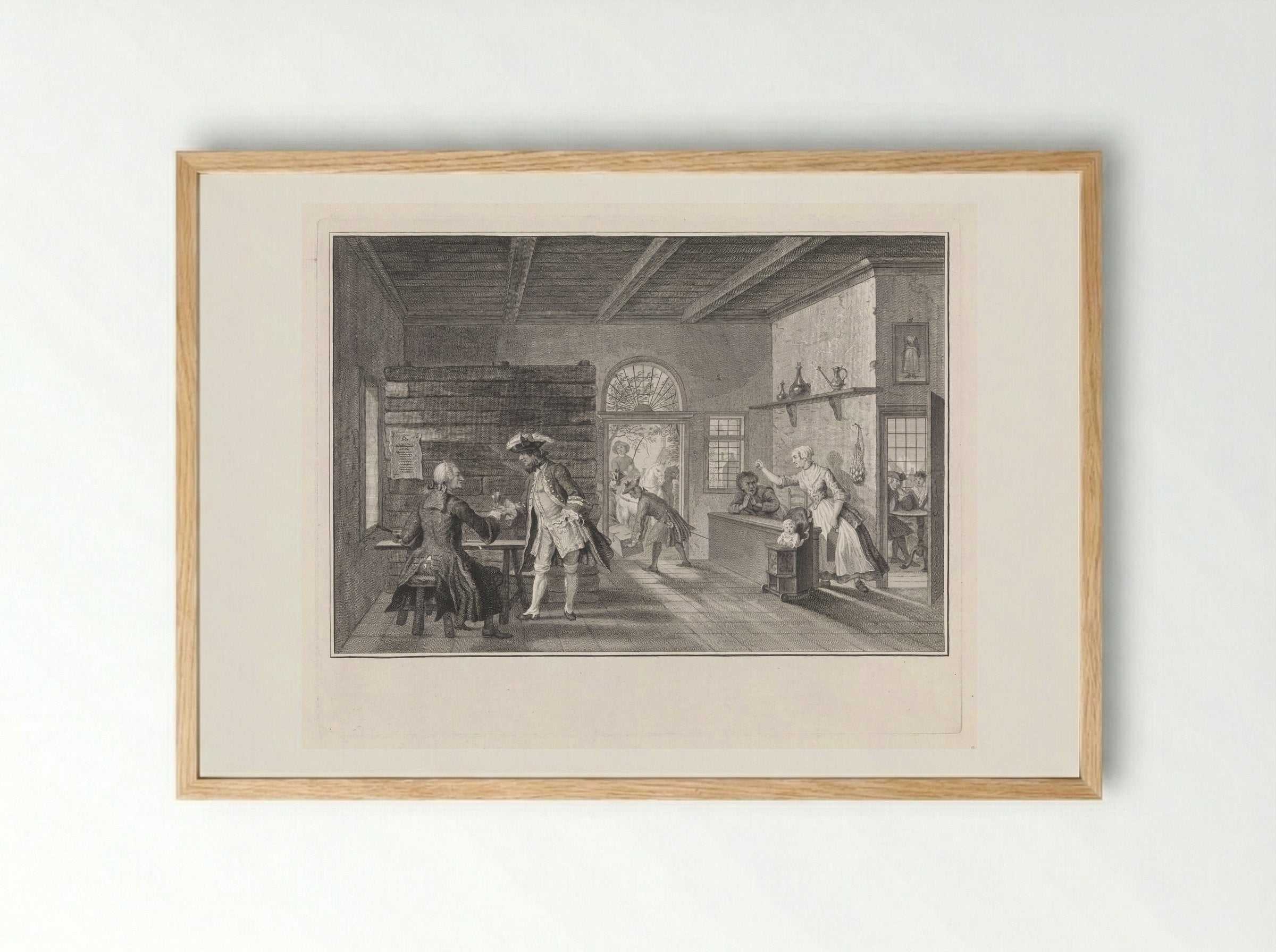 De Puiterveense helleveeg achter de tap - Pieter Tanjé - Framed Print Wood