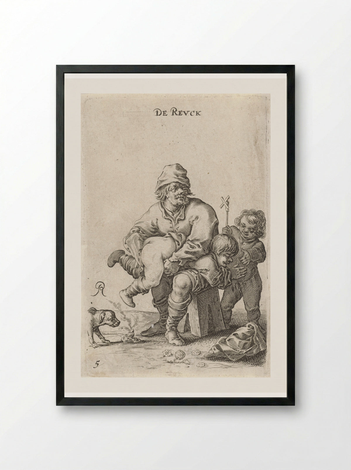 De Reuk (The Sense of Smell) - Salomon Savery - Framed Print Black