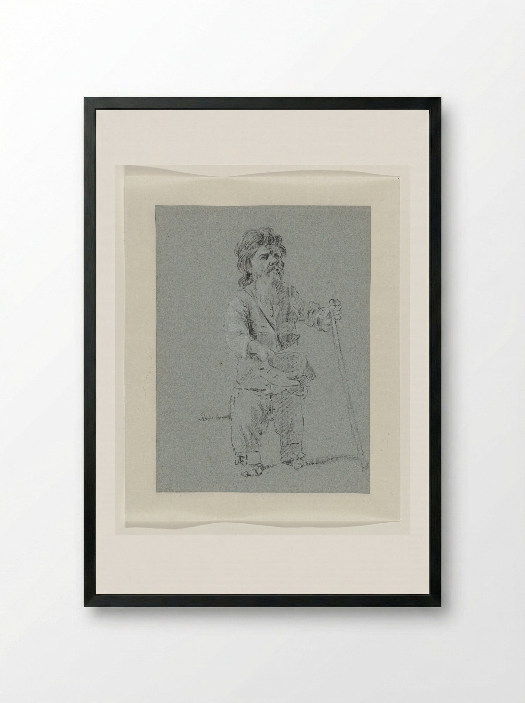 De Romeinse bedelaar Bajocco - Jean Grandjean - Framed Print Black