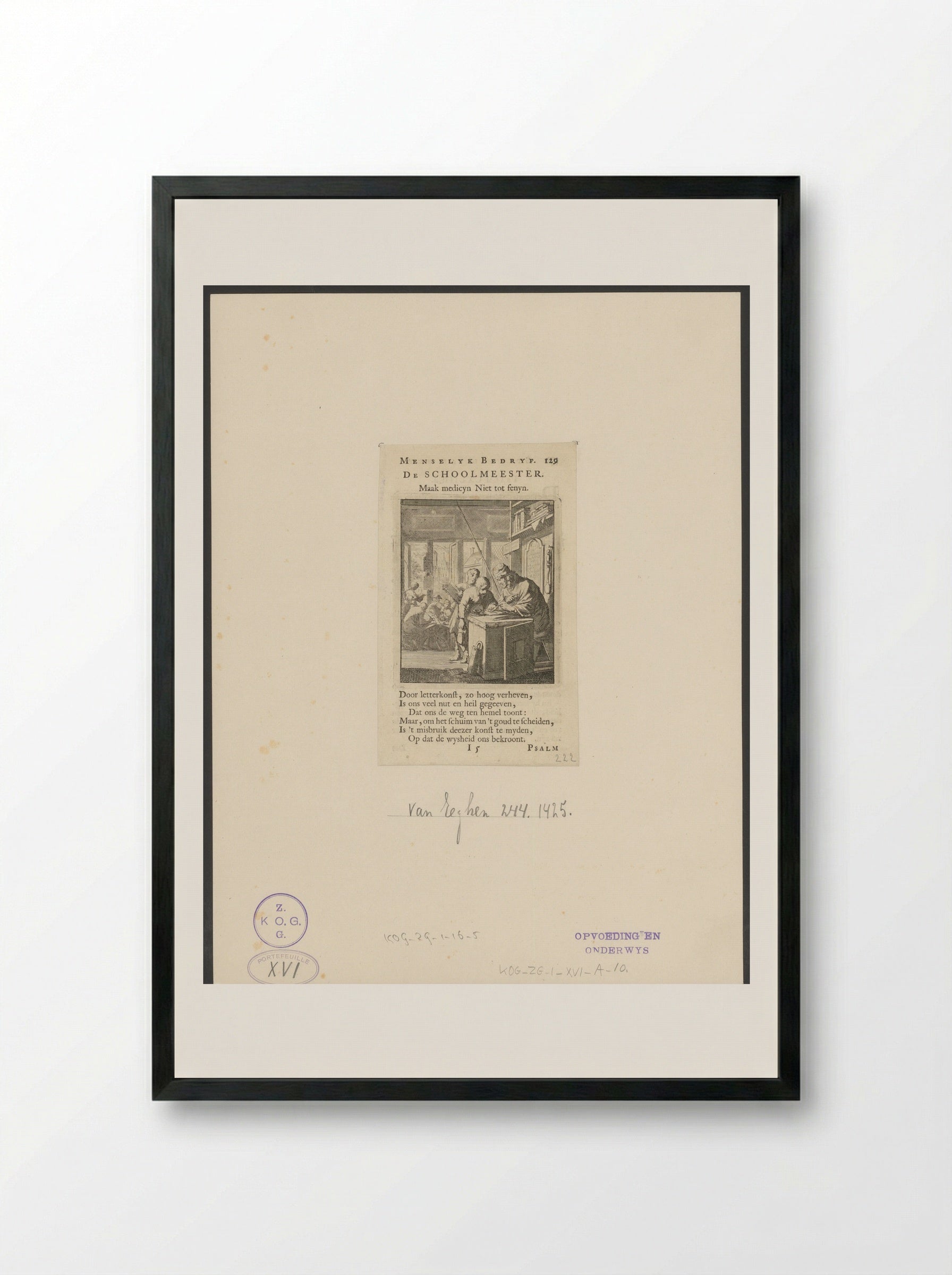 De Schoolmeester - Cornelis van der Sys - Framed Print Black