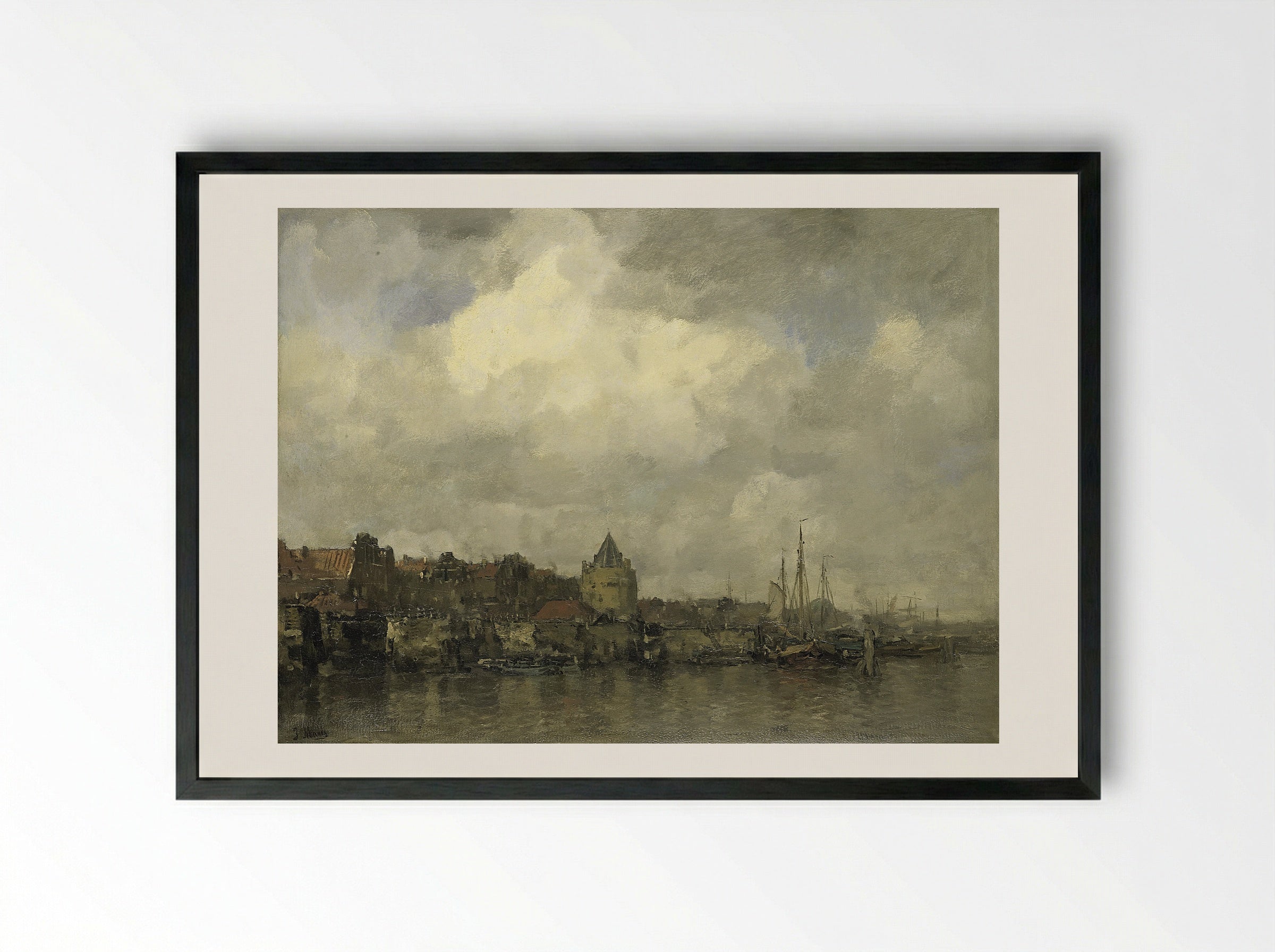 De Schreierstoren aan de Buitenkant te Amsterdam - Jacob Maris - Framed Print Black