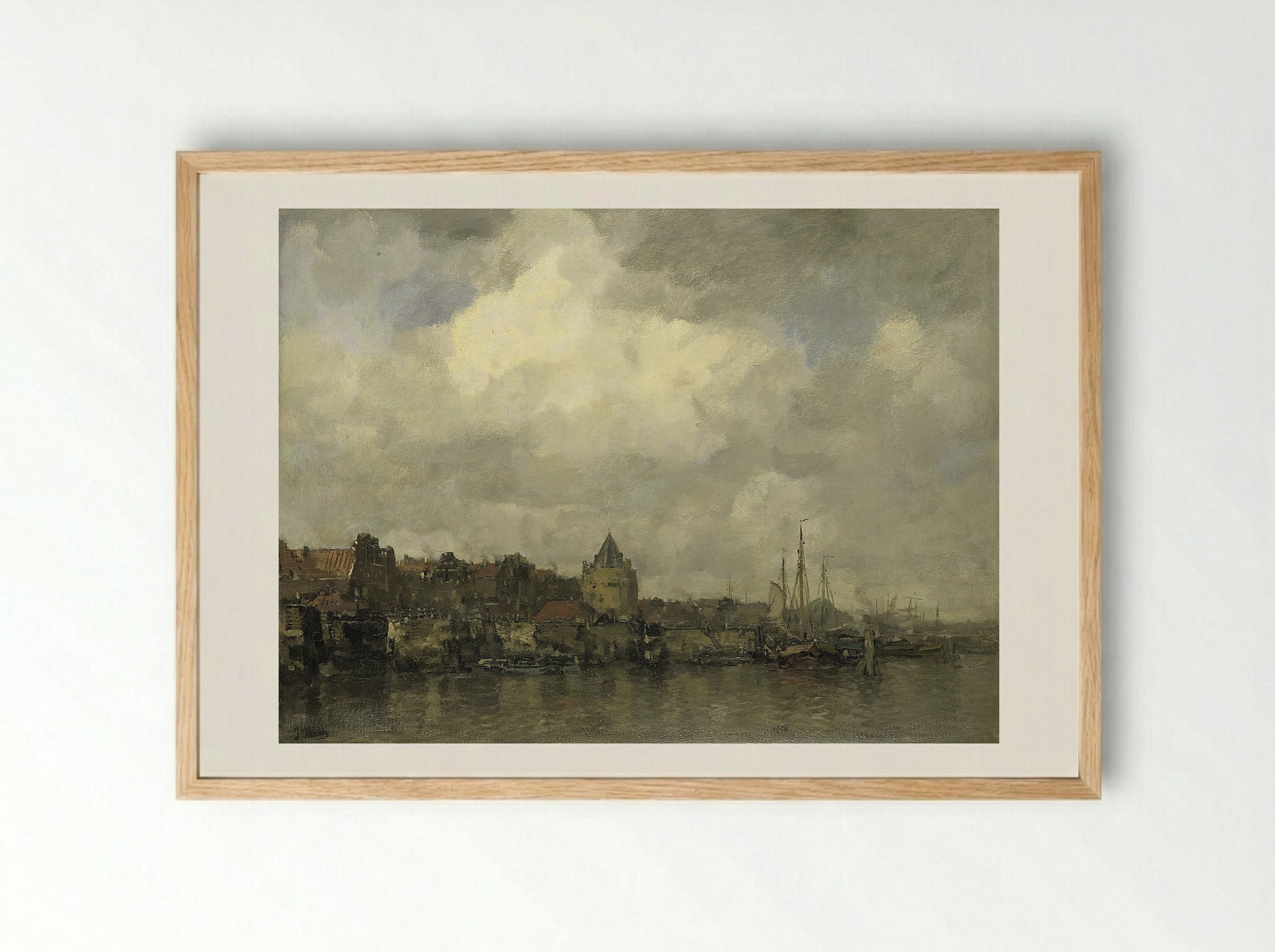 De Schreierstoren aan de Buitenkant te Amsterdam - Jacob Maris - Framed Print Wood