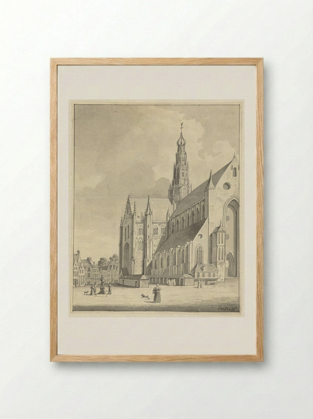 De Sint-Bavo te Haarlem - Cornelis de Kruyff - Framed Print Wood