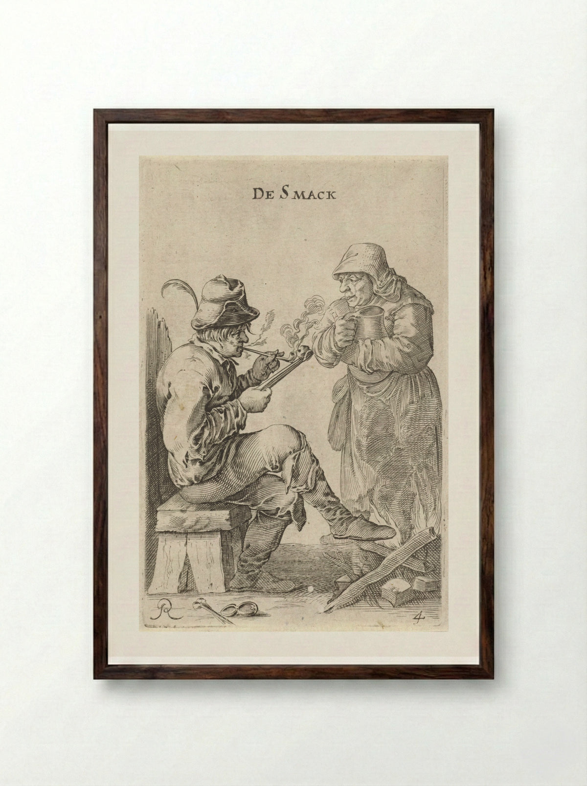 De Smaak (Taste) - Salomon Savery - Framed Print Dark Wood
