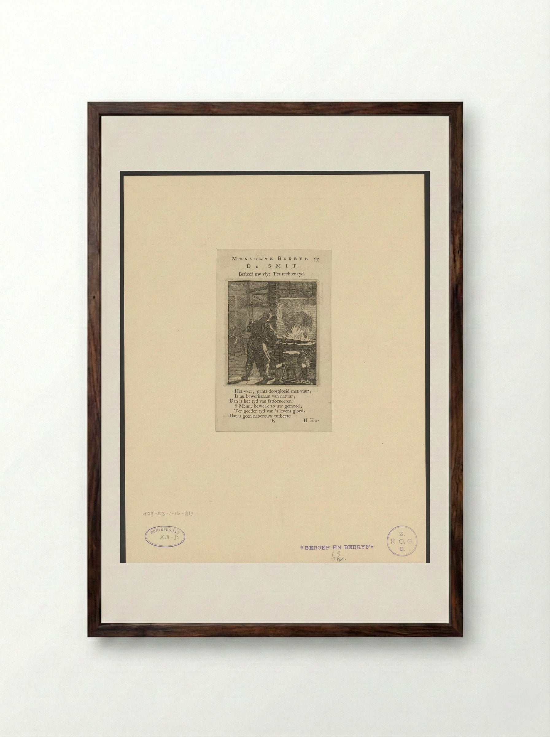 De Smit - Cornelis van der Sys - Framed Print Dark Wood