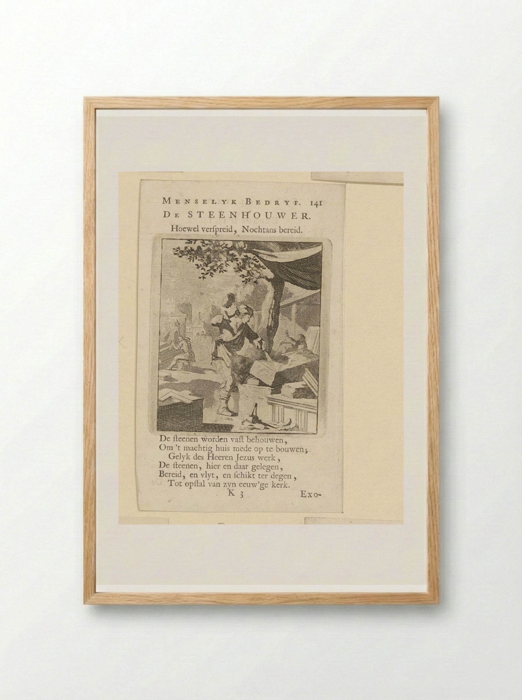 De Steenhouwer (The Stonecutter) - Cornelis van der Sys - Framed Print Wood