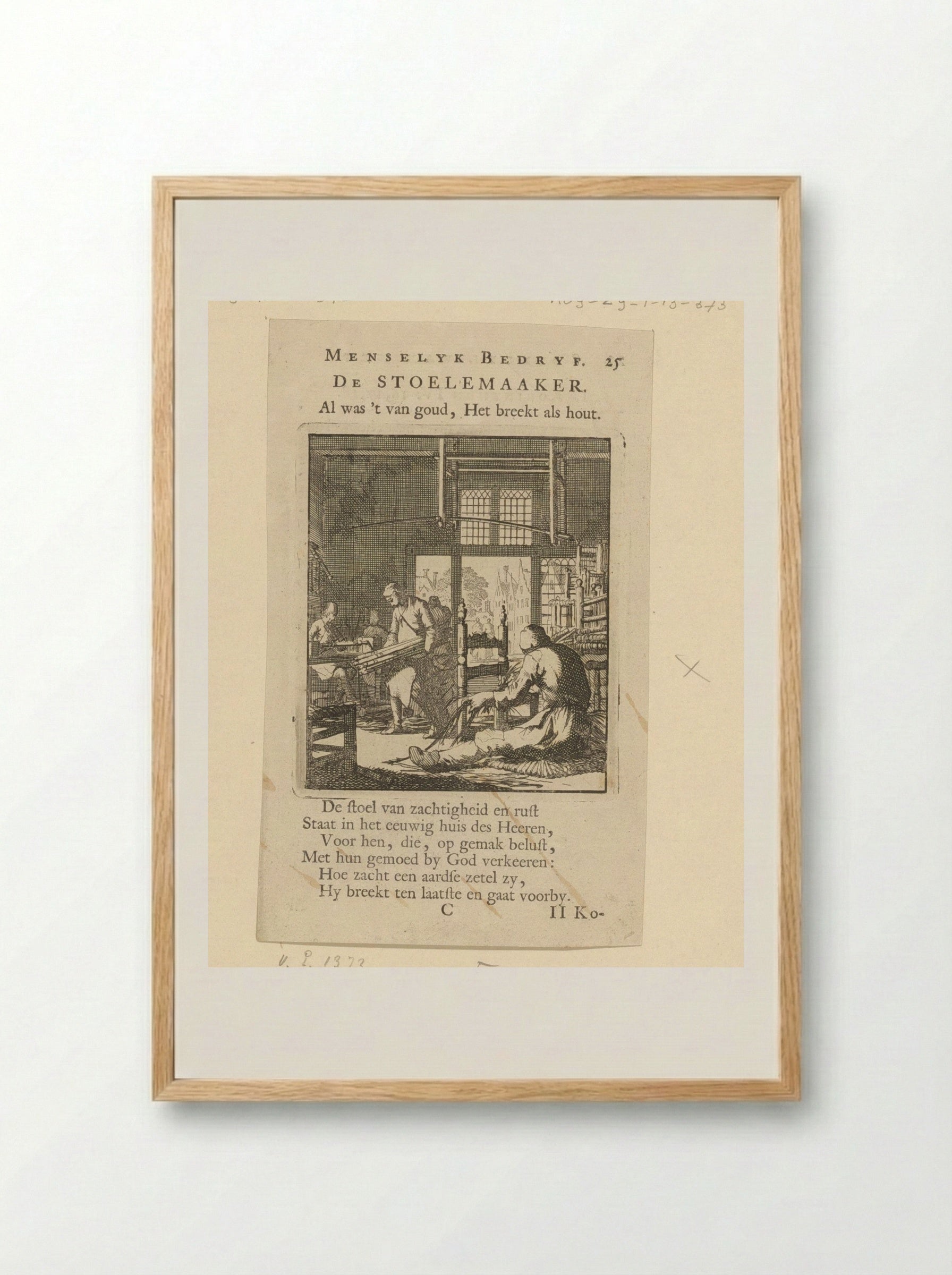 De Stoelemaaker - Cornelis van der Sys - Framed Print Wood