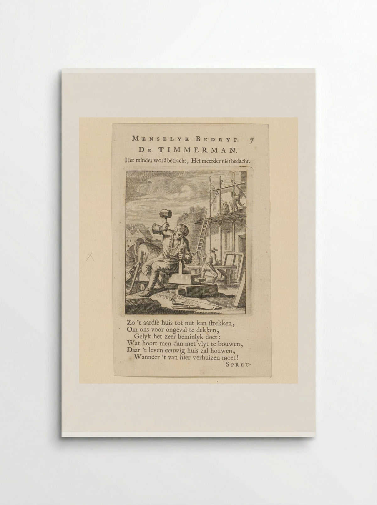 De Timmerman (The Carpenter) - Cornelis van der Sys - Poster