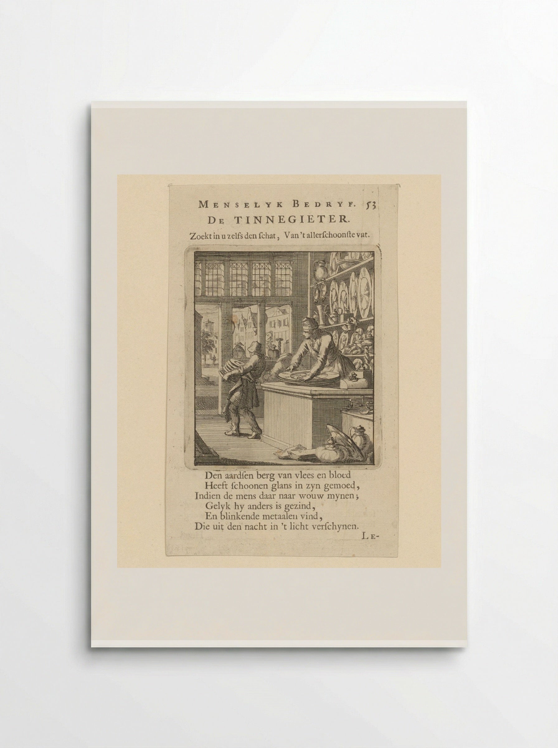 De Tinnegieter (The Pewterer) - Cornelis van der Sys - Poster