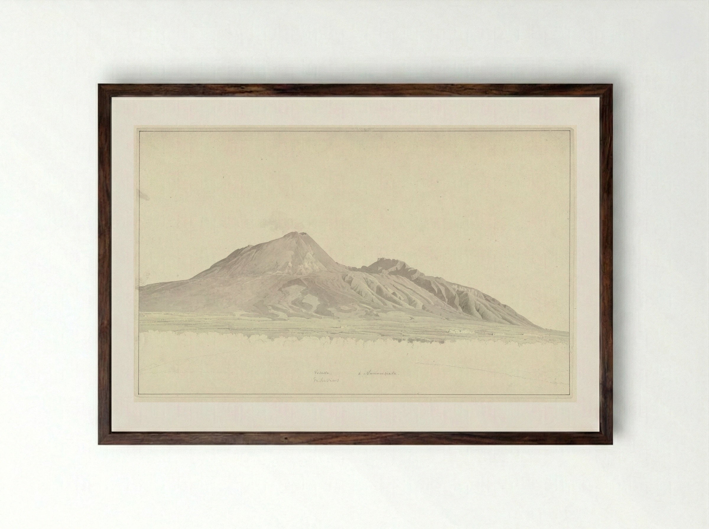 De Vesuvius - Josephus Augustus Knip - Framed Print Dark Wood