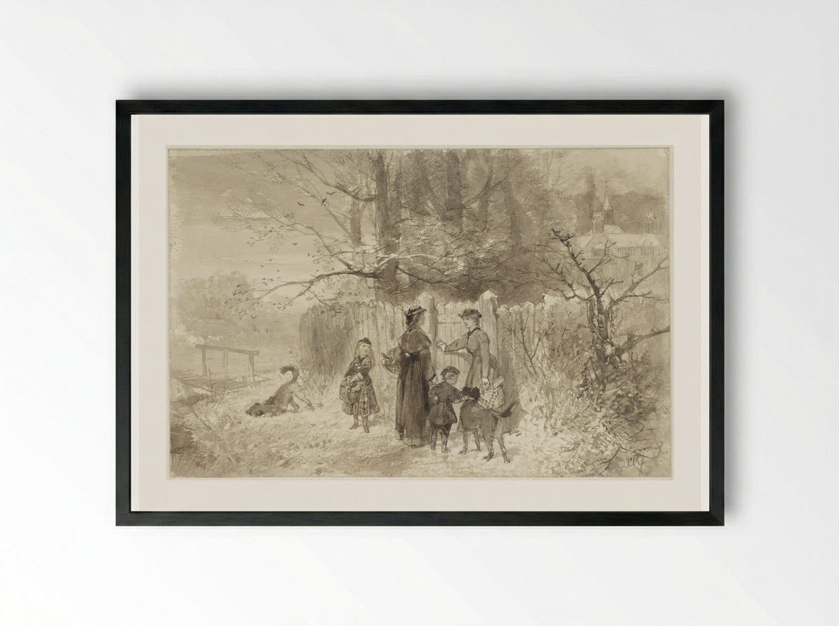 De Winter - Charles Rochussen - Framed Print Black